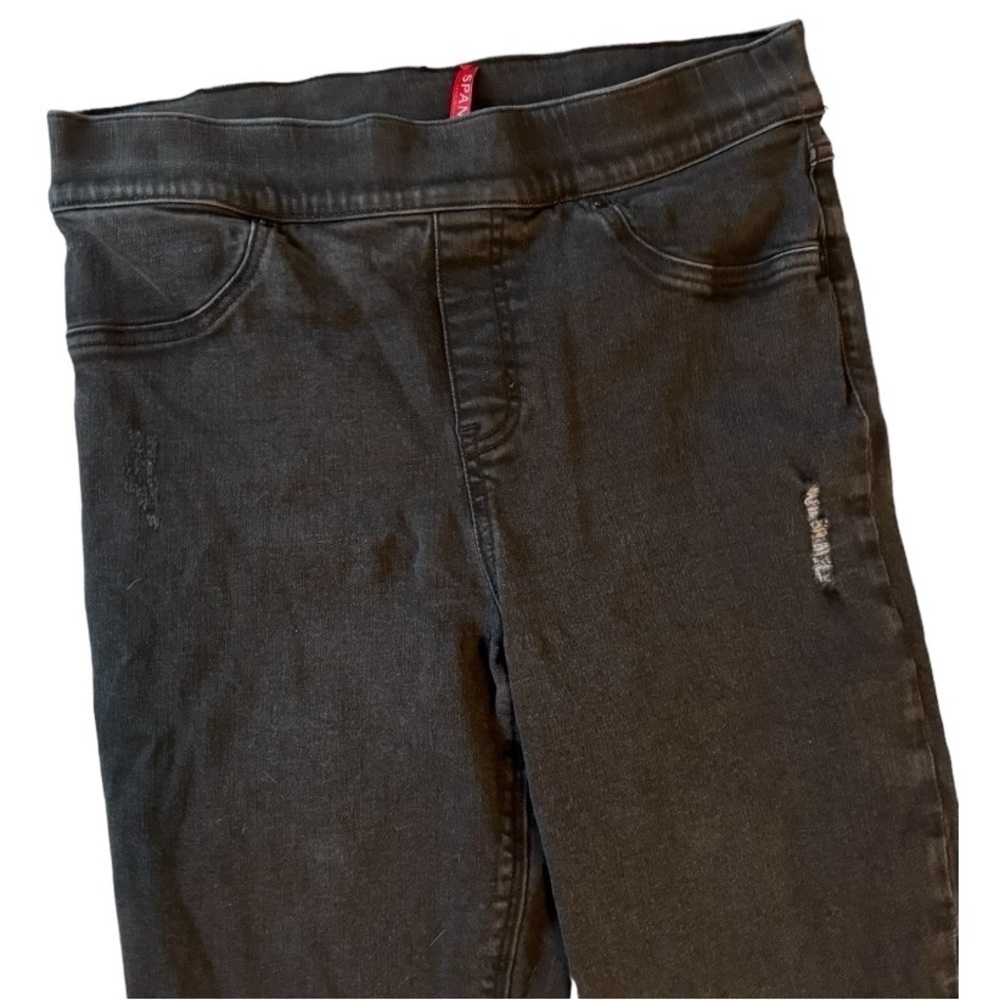 Spanx Distressed Jeggings, Black, Size Large - Picture 7 of 11